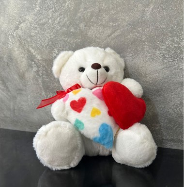 Teddy Bear με χρωματιστή καρδιά 